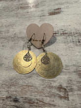 Load image into Gallery viewer, BRONZE CARVED DANGLE EARRINGS