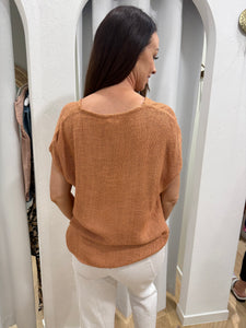 PARIS HESSIAN RUST TOP - CARBON THE LABEL