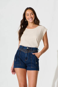 GEMMA DENIM SHORTS - DARK DENIM