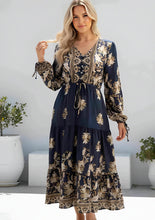 Load image into Gallery viewer, LOLA NAVY MIDI DRESS