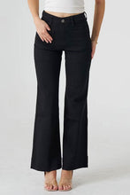Load image into Gallery viewer, ANNIKA BLACK WIDE LEG STRETCH JEANS WITH FRONT POCKETS