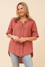 Load image into Gallery viewer, PALERMO ITALIAN LINEN TOP - TERRACOTTA