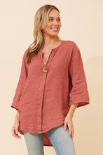Load image into Gallery viewer, PALERMO ITALIAN LINEN TOP - TERRACOTTA