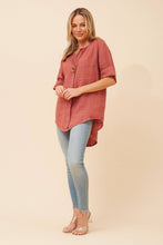 Load image into Gallery viewer, PALERMO ITALIAN LINEN TOP - TERRACOTTA