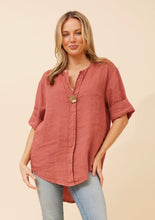 Load image into Gallery viewer, PALERMO ITALIAN LINEN TOP - TERRACOTTA