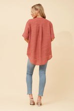 Load image into Gallery viewer, PALERMO ITALIAN LINEN TOP - TERRACOTTA