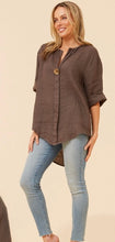 Load image into Gallery viewer, PALERMO ITALIAN LINEN TOP - CHOCOLATE