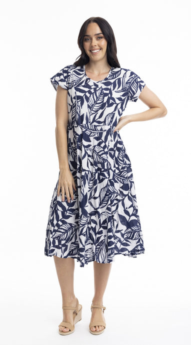 HAYMEN NAVY MIDI DRESS - ORIENTIQUE