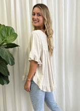 Load image into Gallery viewer, JESSIKA LINEN TOP - NATURAL