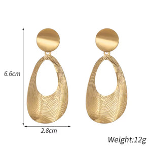 GOLD WATER DROP CLIP ON EARRINGS