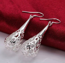 Load image into Gallery viewer, SILVER WATER DROP EARRINGS