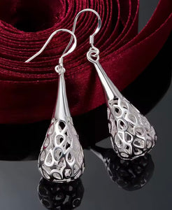 SILVER WATER DROP EARRINGS