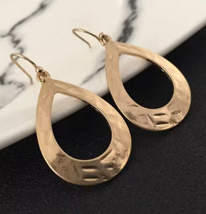 GEO OVAL GOLD EARRINGS