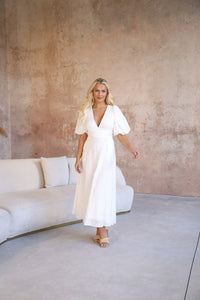 MARA WHITE BRODERIE ANGLAISE DRESS