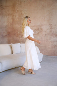 MARA WHITE BRODERIE ANGLAISE DRESS