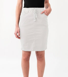 CLARA DENIM SKIRT - WHITE