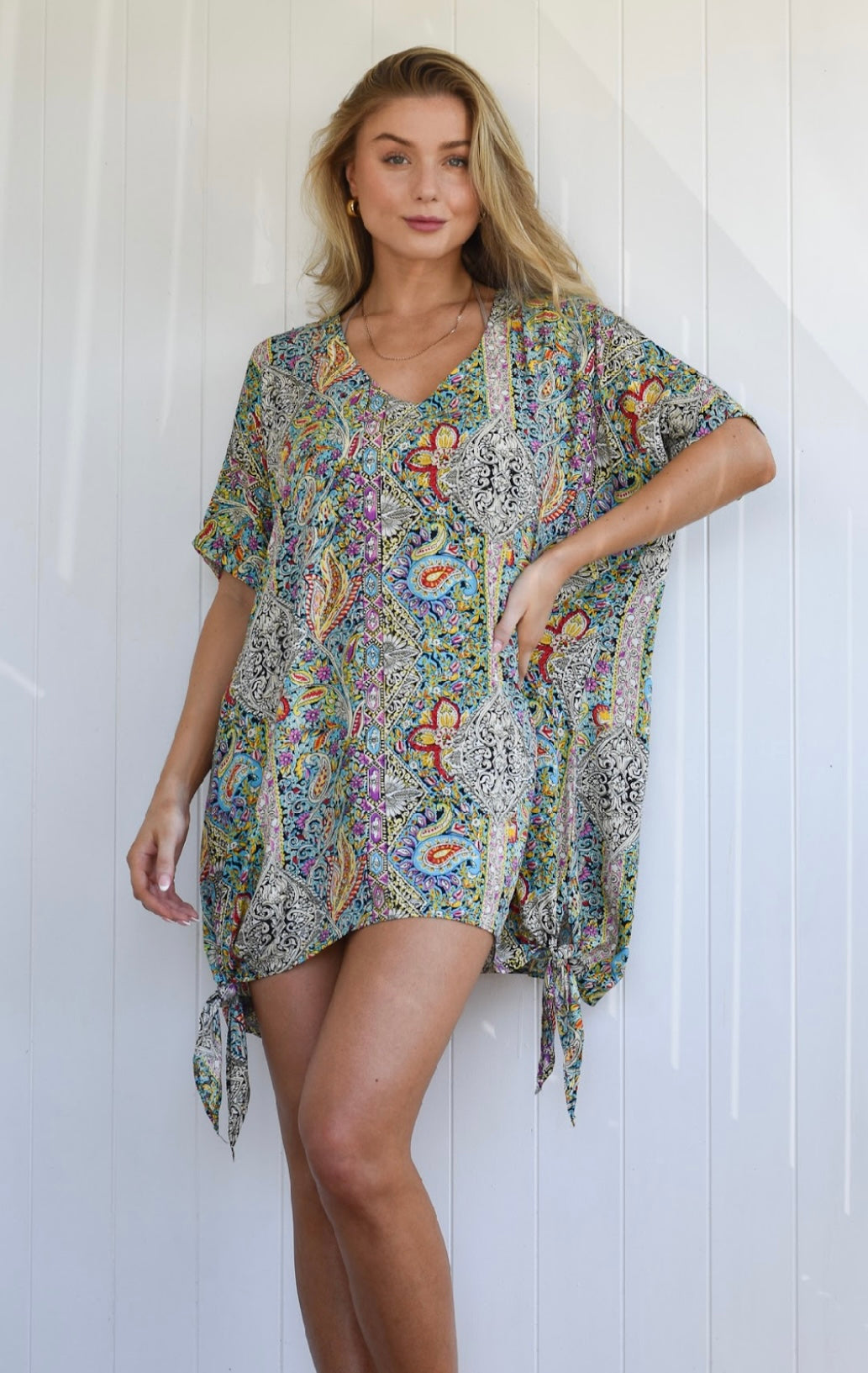 RACHEL TOP / BEACH COVER UP - LA LA PRINT