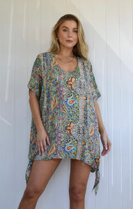 RACHEL TOP / BEACH COVER UP - LA LA PRINT