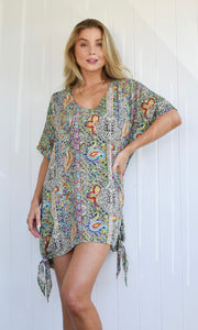 RACHEL TOP / BEACH COVER UP - LA LA PRINT