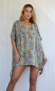 RACHEL TOP / BEACH COVER UP - LA LA PRINT