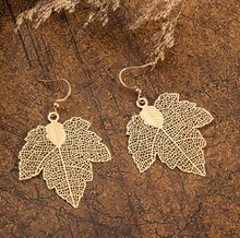 Load image into Gallery viewer, GOLDEN MAPLE LEAF EARRINGS