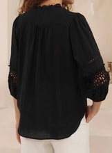 Load image into Gallery viewer, CHALICE LACE COTTON BLOUSE - BLACK