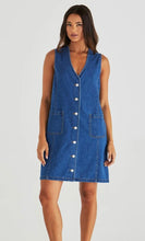 Load image into Gallery viewer, SABINE DENIM VEST DRESS - MID BLUE WASH