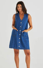 Load image into Gallery viewer, SABINE DENIM VEST DRESS - MID BLUE WASH