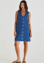 Load image into Gallery viewer, SABINE DENIM VEST DRESS - MID BLUE WASH
