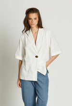Load image into Gallery viewer, AMBER LINEN JACKET / TOP - WHITE