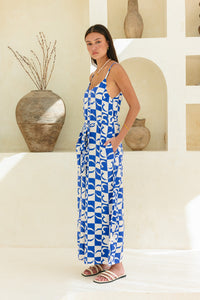 TANNA BLUE JUMPSUIT - IRIS MAXI