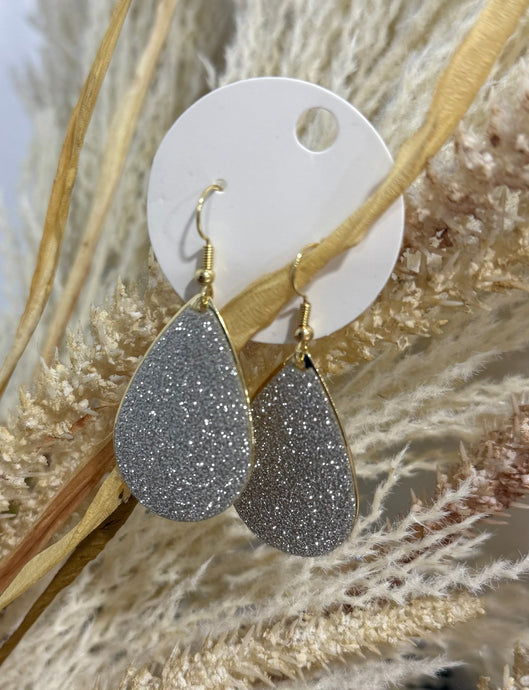 GOLD & SILVER GLITTER DROP EARRINGS