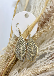 GOLD LEAF DOUBLE LAYER EARRINGS