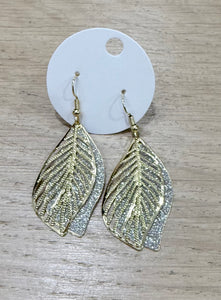 GOLD LEAF DOUBLE LAYER EARRINGS