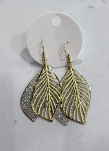 Load image into Gallery viewer, GOLD LEAF DOUBLE LAYER EARRINGS