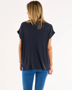 FALLON BAMBOO TOP - NAVY