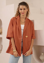 Load image into Gallery viewer, VALENCIA LINEN JACKET / TOP - RUST