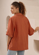 Load image into Gallery viewer, VALENCIA LINEN JACKET / TOP - RUST