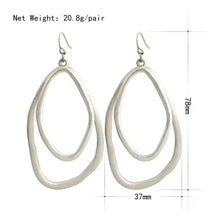 Load image into Gallery viewer, SILVER DANGLE IRREGULAR HOOP EARRINGS
