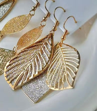 Load image into Gallery viewer, GOLD LEAF DOUBLE LAYER EARRINGS