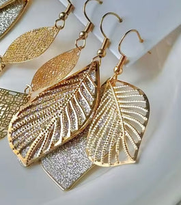 GOLD LEAF DOUBLE LAYER EARRINGS