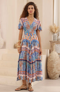 ISA BLUE MAXI DRESS