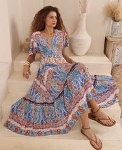 Load image into Gallery viewer, ISA BLUE MAXI DRESS