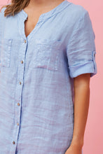 Load image into Gallery viewer, GRACIE ITALIAN LINEN SEQUIN DRESS - BLUE