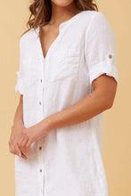 Load image into Gallery viewer, GRACIE ITALIAN LINEN SEQUIN DRESS - WHITE