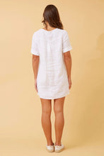 Load image into Gallery viewer, GRACIE ITALIAN LINEN SEQUIN DRESS - WHITE