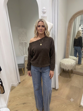 Load image into Gallery viewer, POLLY FLUFFY OFF SHOULDER JUMPER - BROWN
