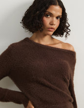 Load image into Gallery viewer, POLLY FLUFFY OFF SHOULDER JUMPER - BROWN