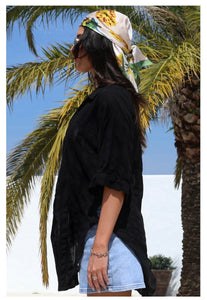BEACH DAYS RELAXED COTTON SHIRT - BLACK