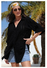 Load image into Gallery viewer, BEACH DAYS RELAXED COTTON SHIRT - BLACK